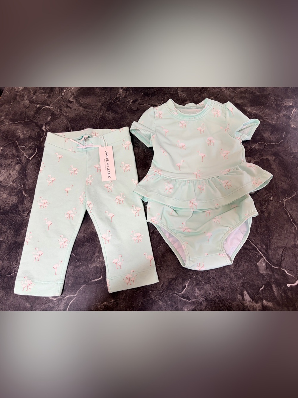 Janie and jack baby girl swimsuit and pants set
